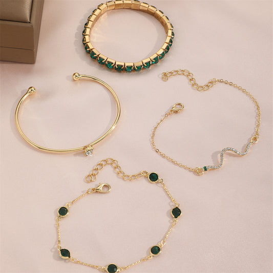4pcs Diamond Stretch Bracelet Set