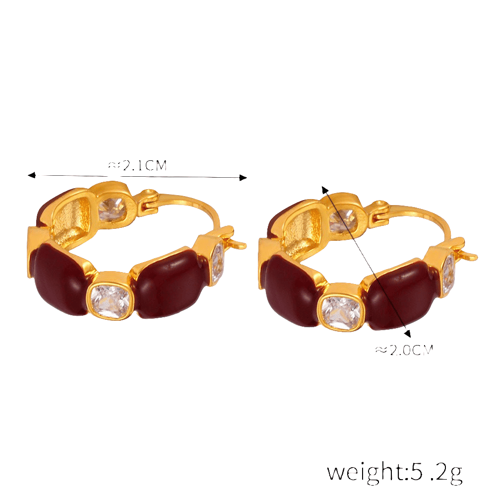 18K Gold Earrings with Gemstone