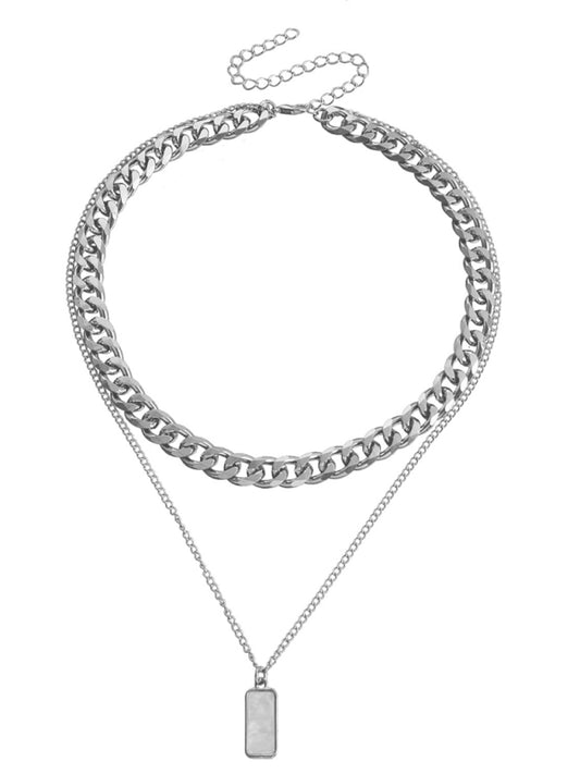 Double-layer Rectangular Necklace