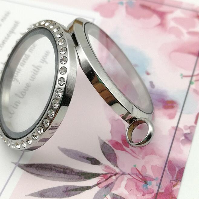 Circle With Crystal Locket Necklace