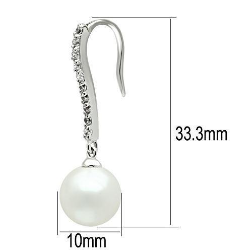 White Pearl Earrings with Diamonds