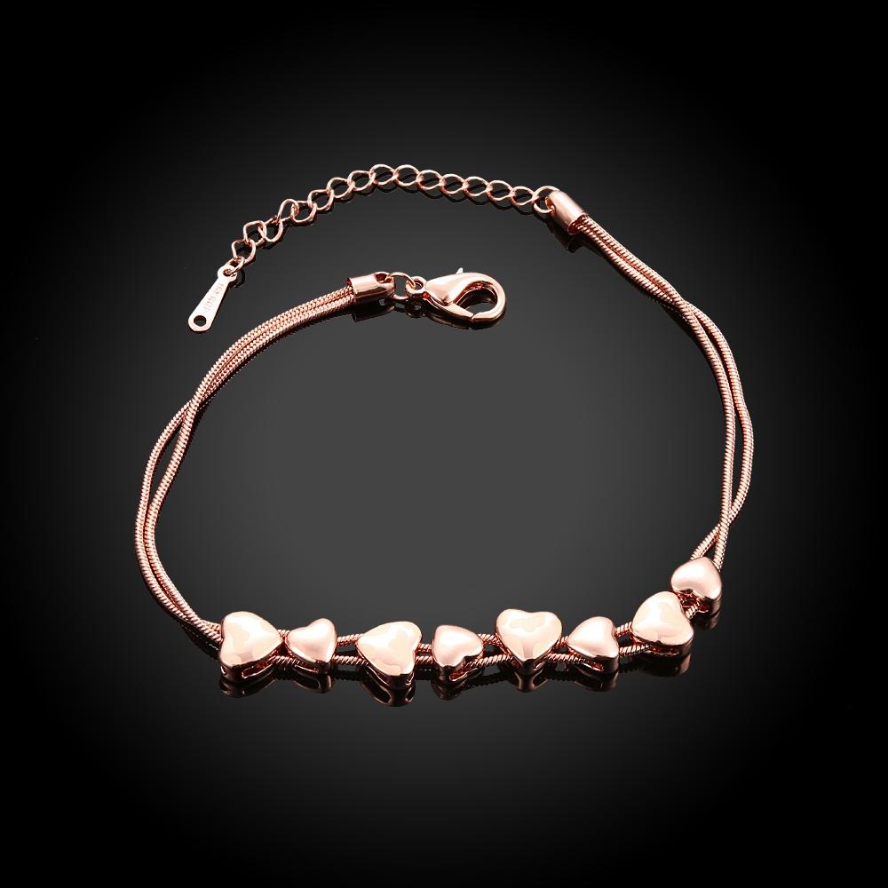 18k Rose Gold Heart Bracelet