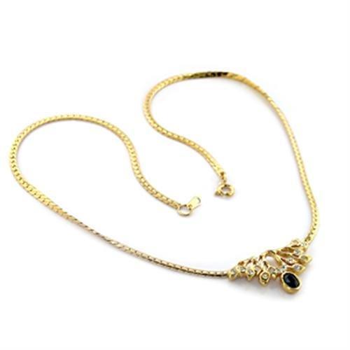 Gold Plated Necklace in Black Diamond