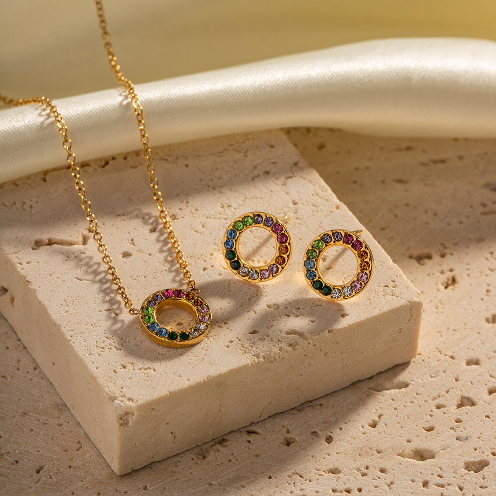 18k Gold Noble Light Wind Necklace Set