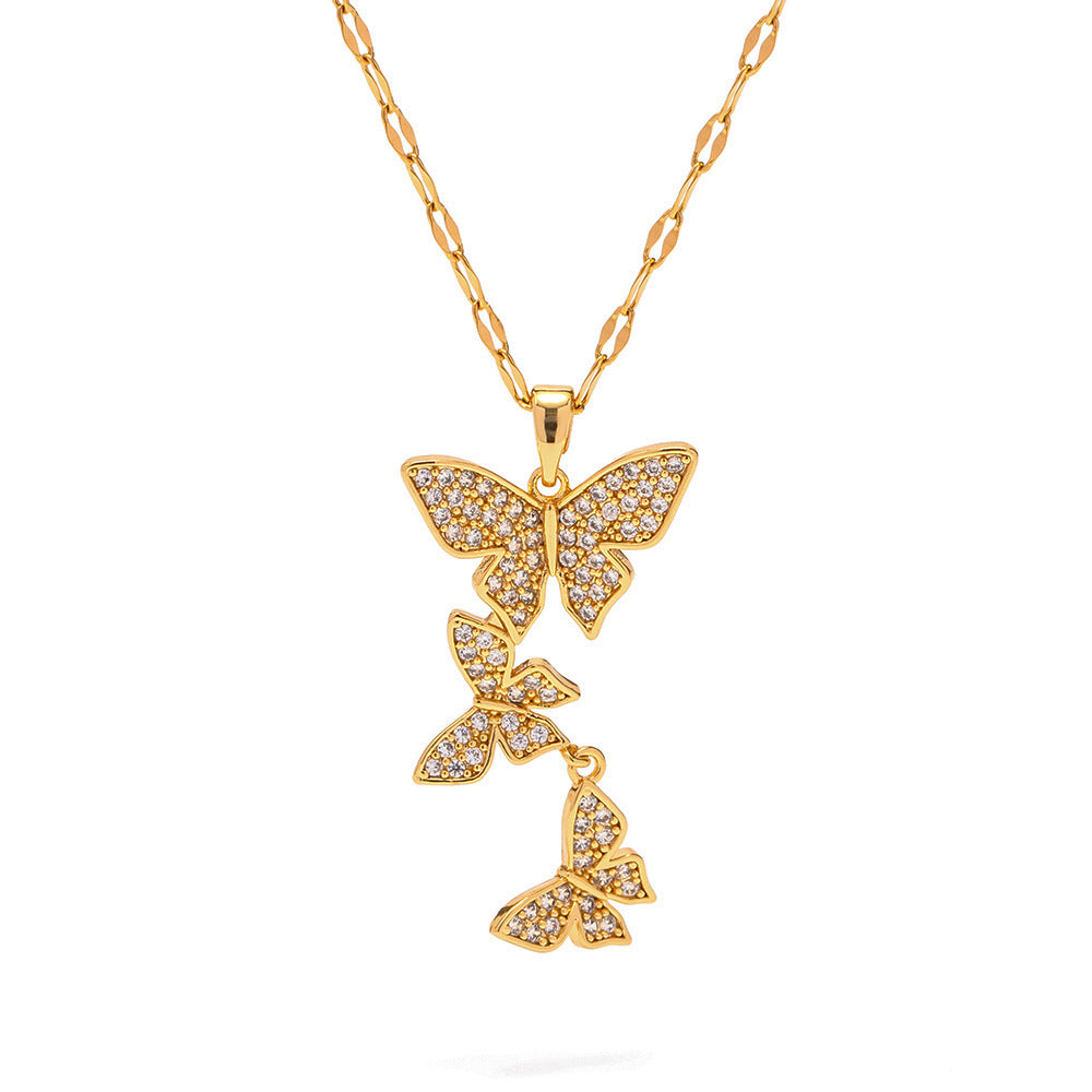 Gold Butterfly Pendant Necklace