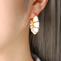 18K Gold Round Bamboo Earrings