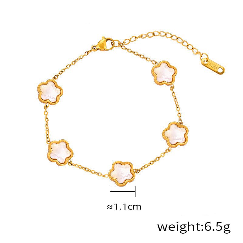 18K Gold  Flower Gemstone Earring, Bracelet and Necklace set