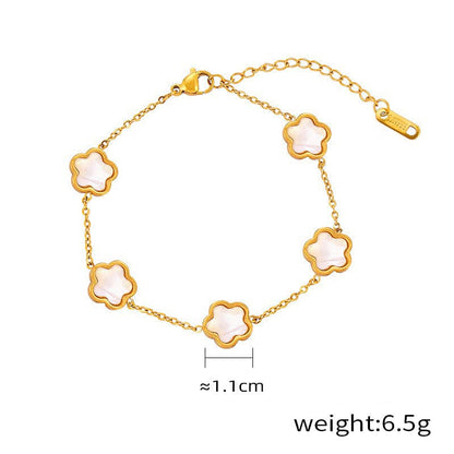 18K Gold  Flower Gemstone Earring, Bracelet and Necklace set