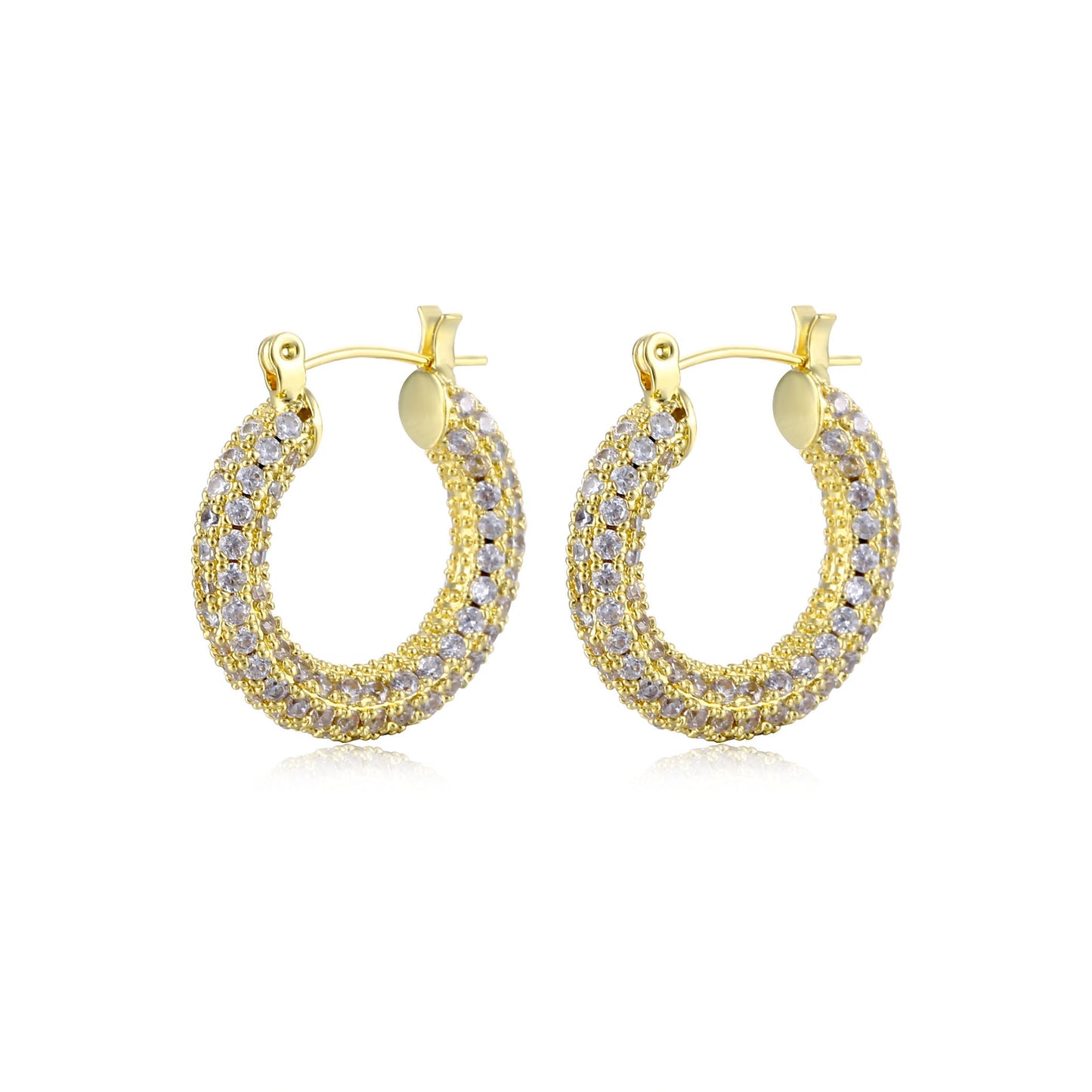 Diamond Net Hoop Earrings