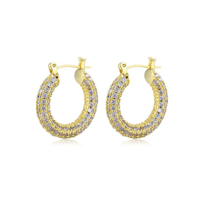 Diamond Net Hoop Earrings