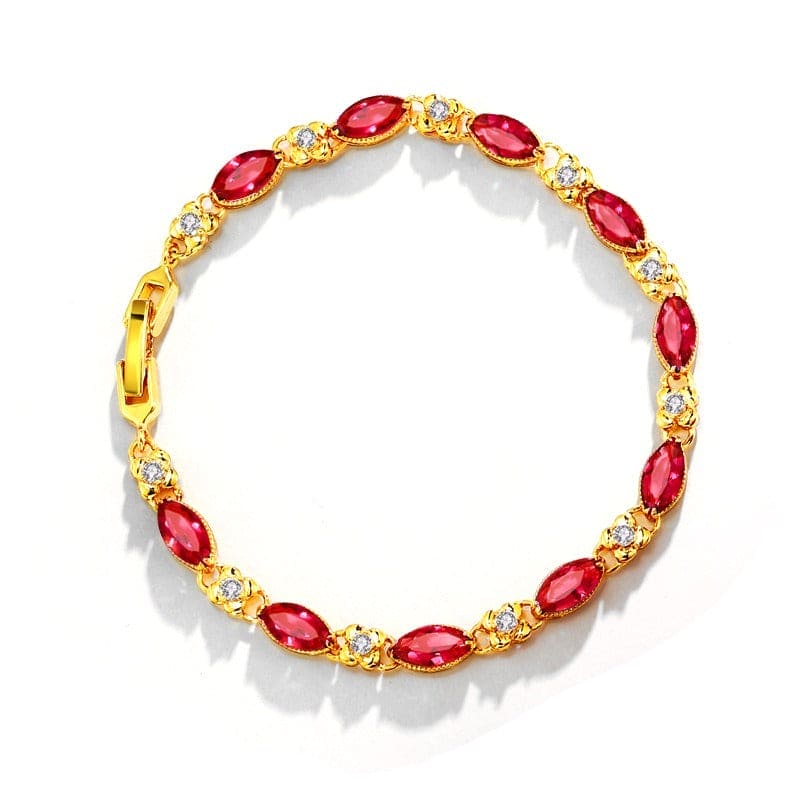 24k Gold Women's Ruby Bracelet