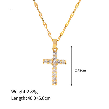 18K Gold Versatile Cross Necklace