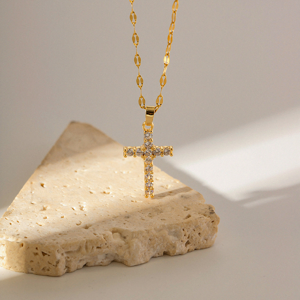 18K Gold Versatile Cross Necklace