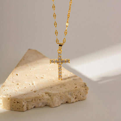 18K Gold Versatile Cross Necklace