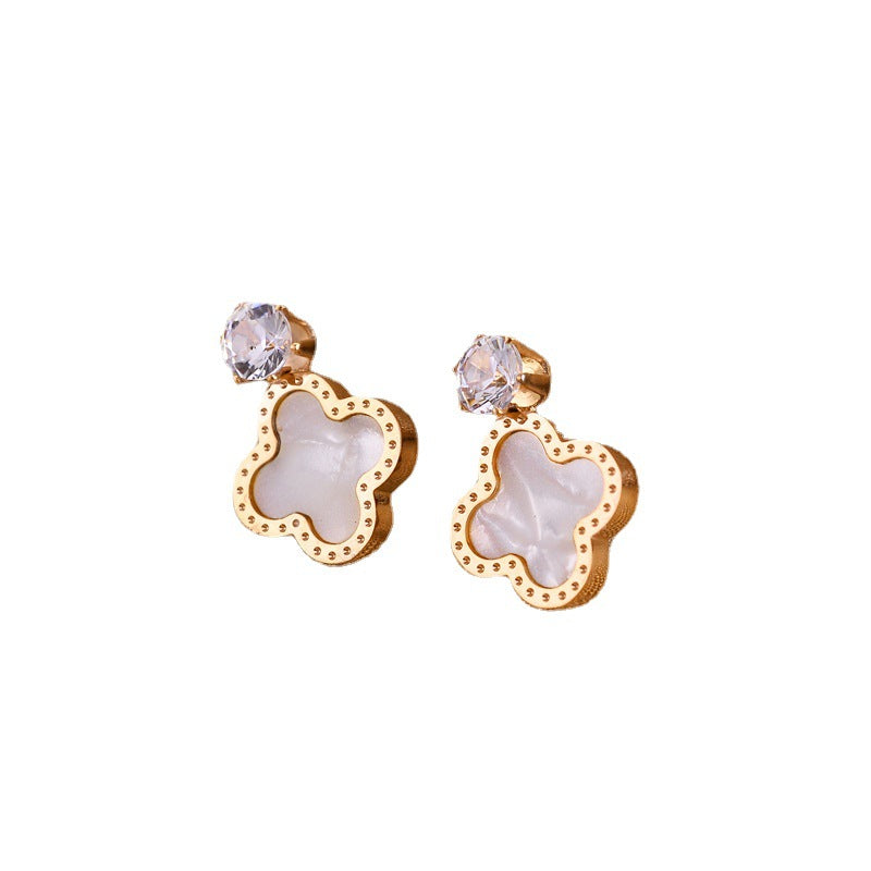 18K Gold Four-leaf Clover Earrings