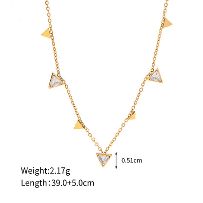 18K Gold Triangle Necklace