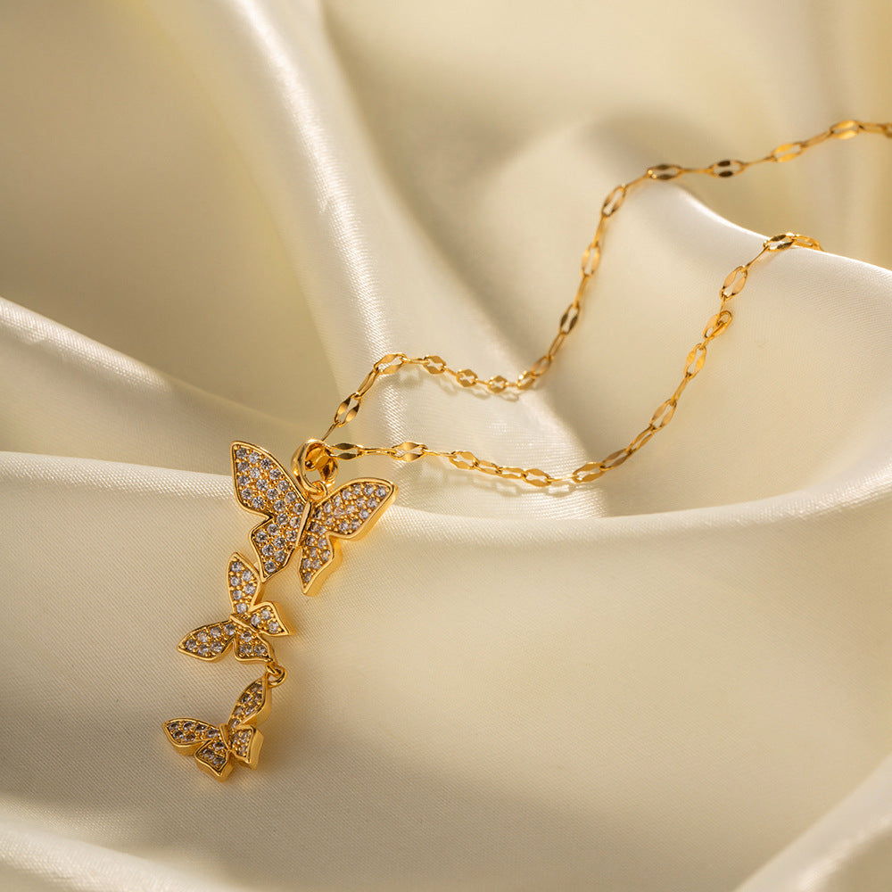 Gold Butterfly Pendant Necklace