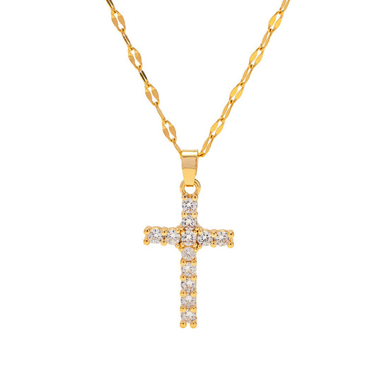 18K Gold Versatile Cross Necklace