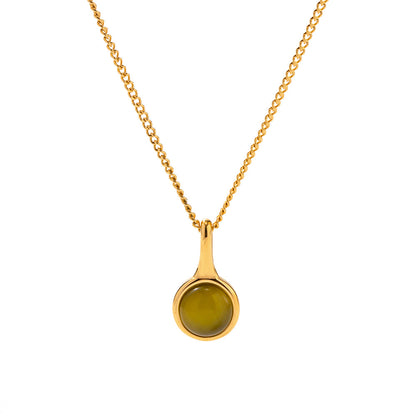 18K Gold Noble Green Opal Necklace