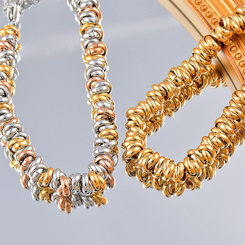 Tricolor Gold Thick Bracelet