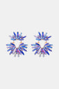 Flower Shape Glass Stone Dangle Earrings