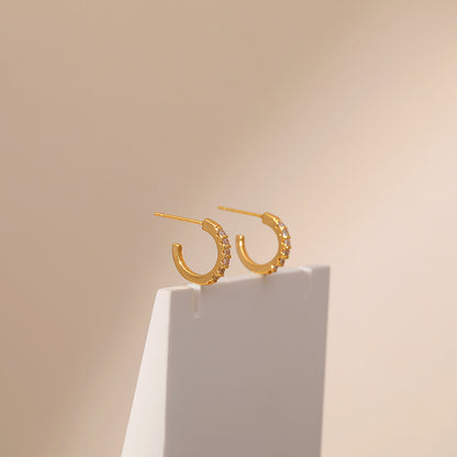 18k Gold Semi-circle Earrings