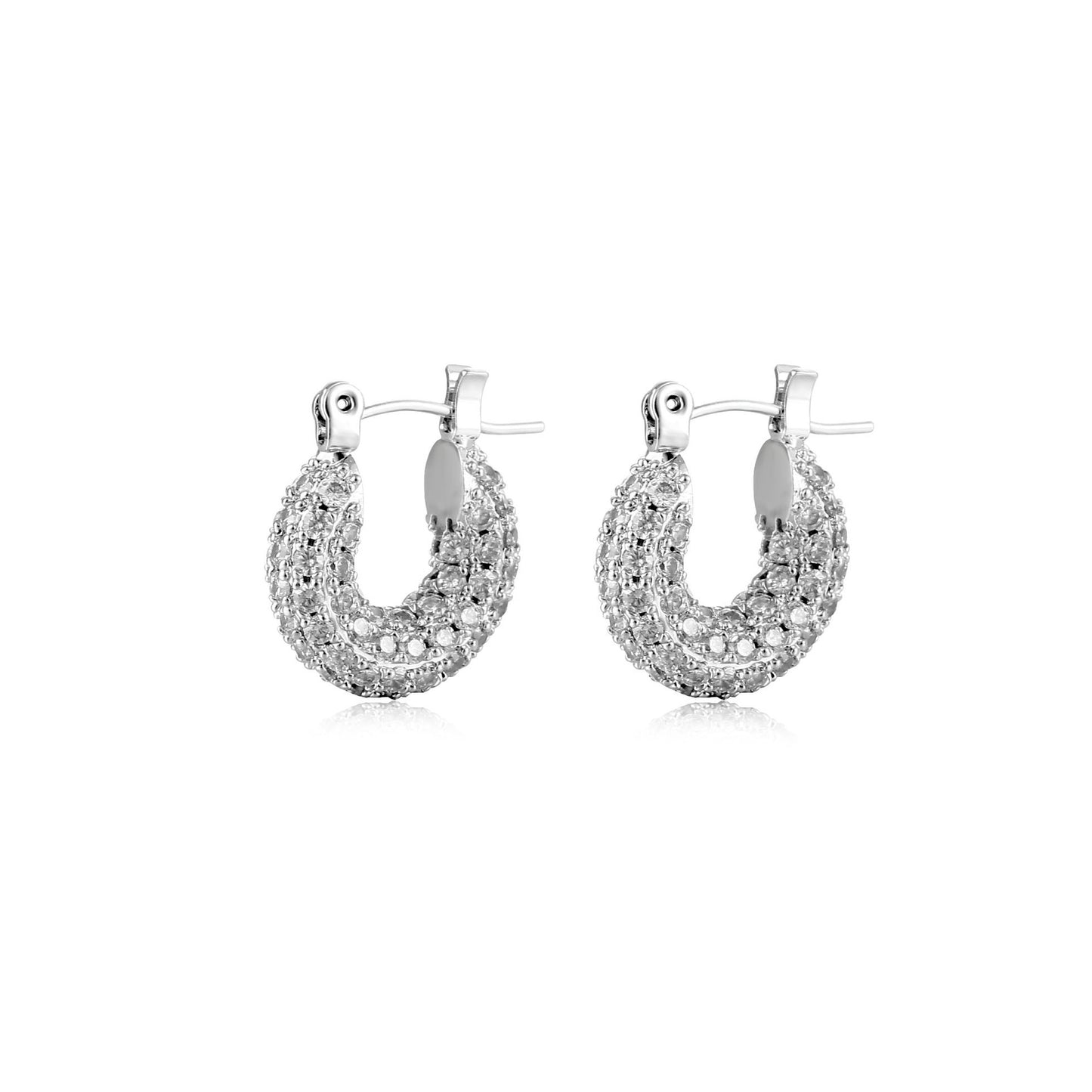 Diamond Net Hoop Earrings