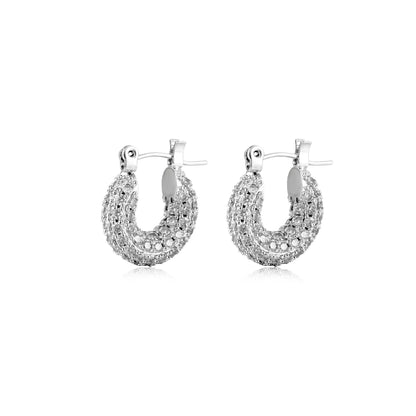 Diamond Net Hoop Earrings