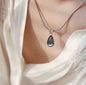 18K Gold Drop-shaped Gem-Necklace