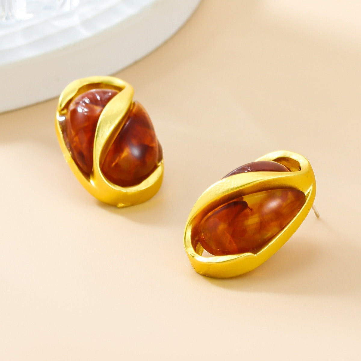 Gold Multi-layered Oval Jewelry Set