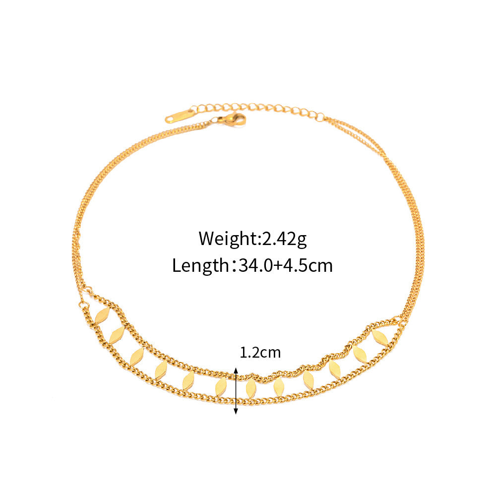 18K Gold  Double Layer Versatile Necklace