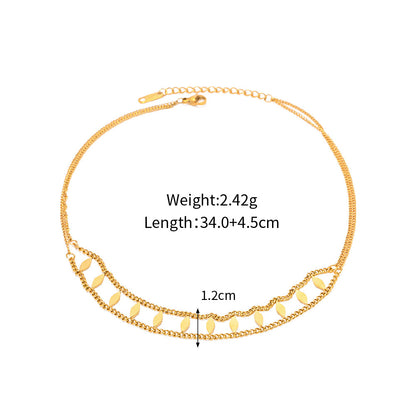 18K Gold  Double Layer Versatile Necklace