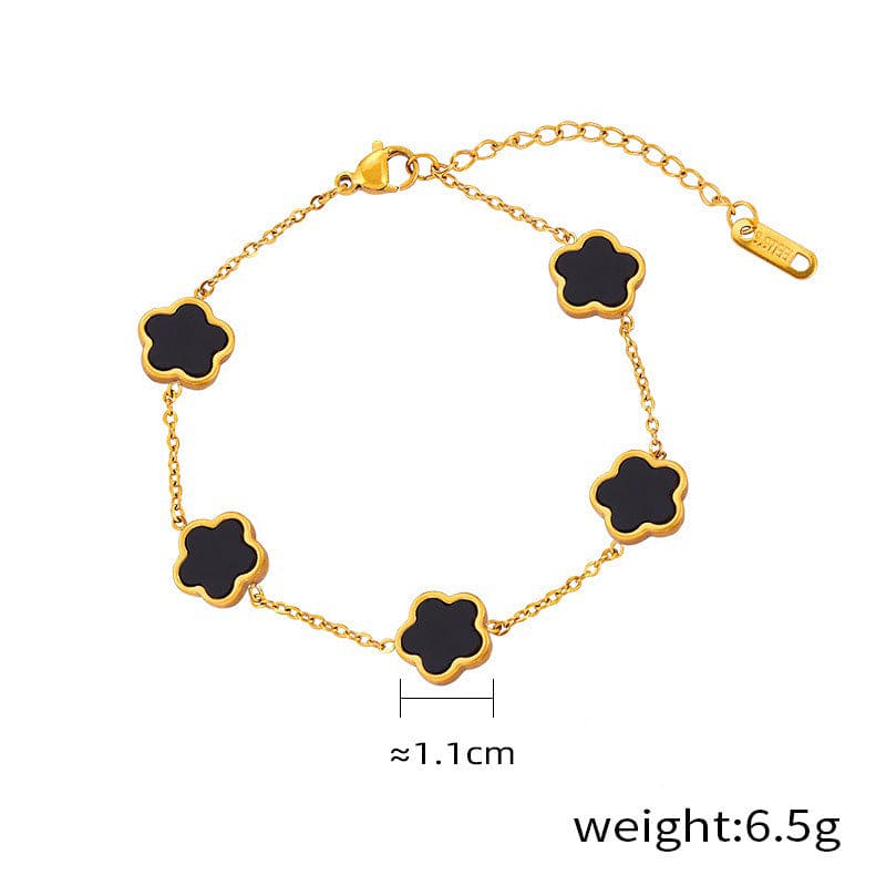 18K Gold  Flower Gemstone Earring, Bracelet and Necklace set
