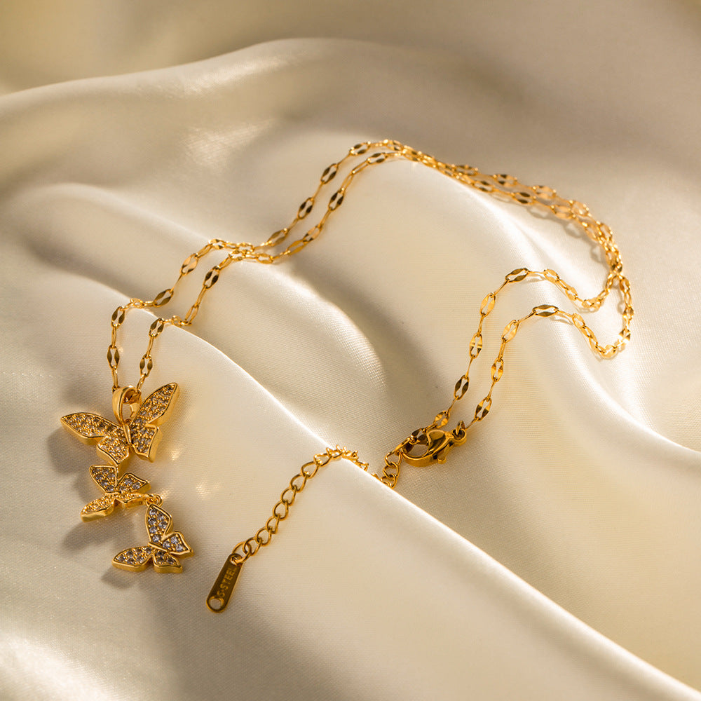 Gold Butterfly Pendant Necklace