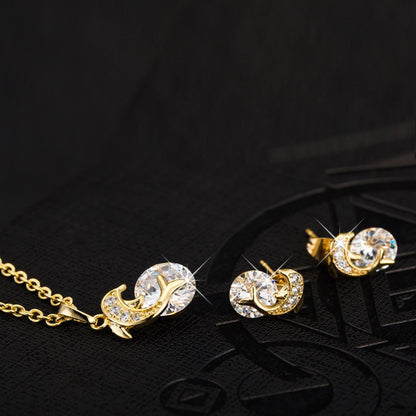 3 pcs Set 8k Elegant Dolphin Necklace Set