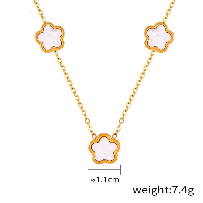 18K Gold  Flower Gemstone Earring, Bracelet and Necklace set