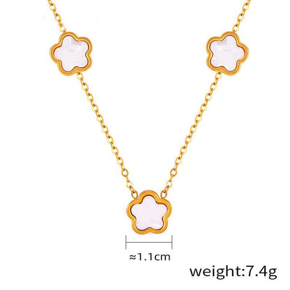 18K Gold  Flower Gemstone Earring, Bracelet and Necklace set