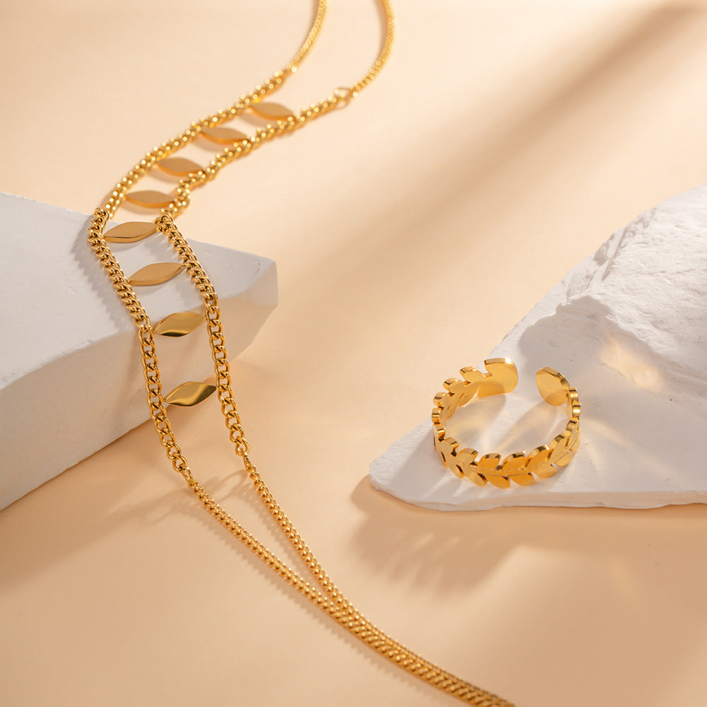 18K Gold  Double Layer Versatile Necklace