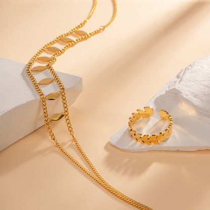 18K Gold  Double Layer Versatile Necklace