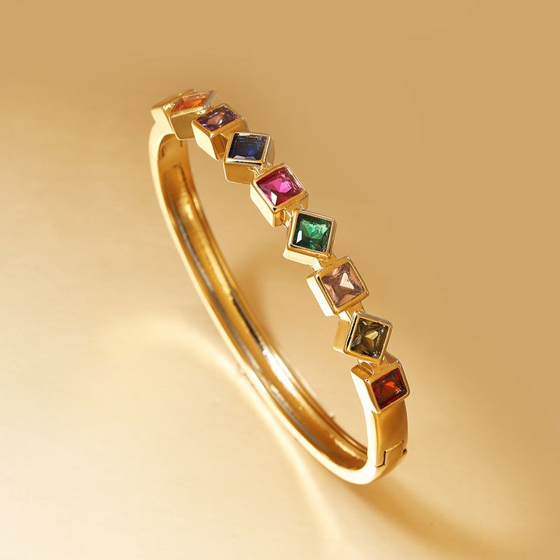 Coloful Square Diamond Bracelet