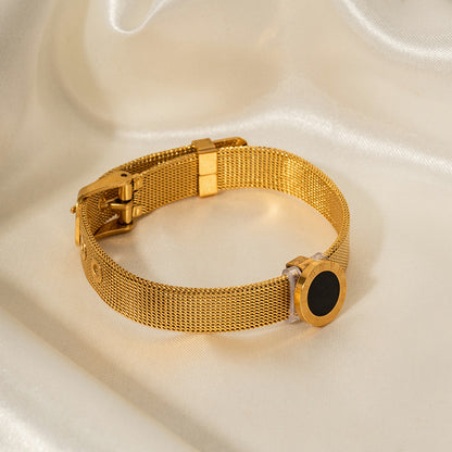18K Gold Retro Black Gemstone Bracelet