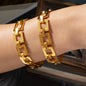Gold Hollow Square Bracelet