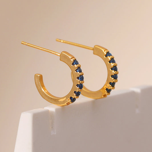 18k Gold Semi-circle Earrings