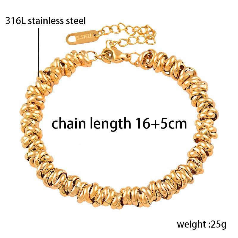 Tricolor Gold Thick Bracelet