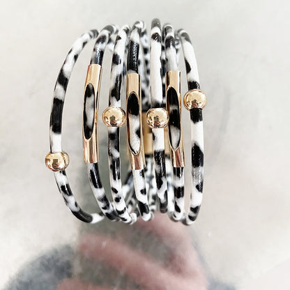Leopard Print Leather Bracelet