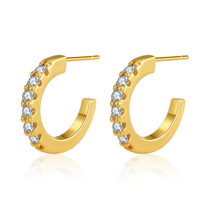 18k Gold Semi-circle Earrings