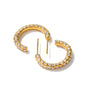 18K Gold Noble and Elegant C-shaped Design Earrings