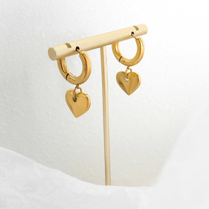 18K Gold Noble Heart Earrings