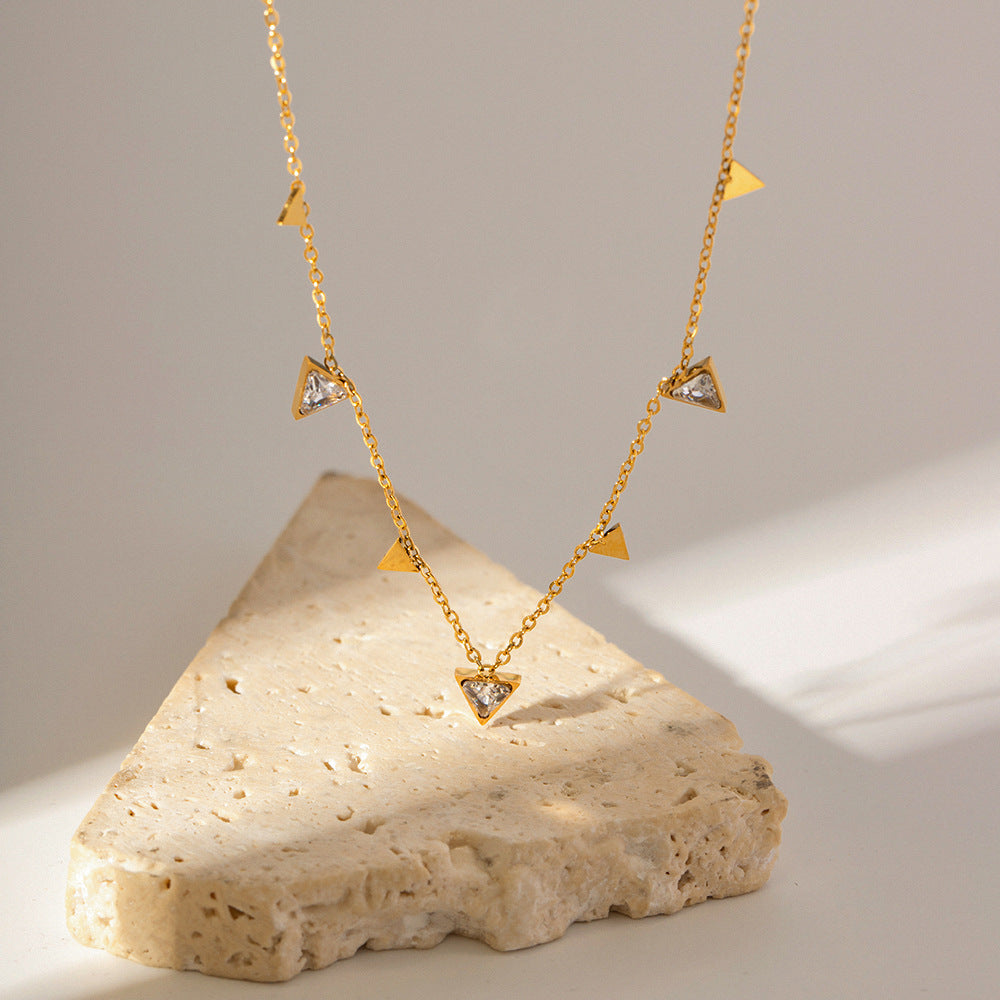 18K Gold Triangle Necklace