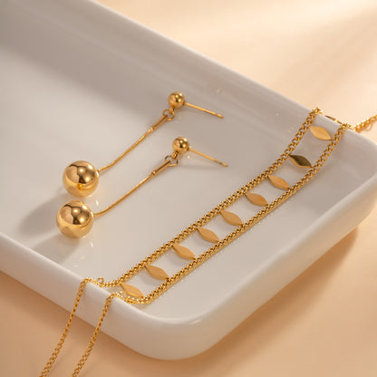 18K Gold  Double Layer Versatile Necklace